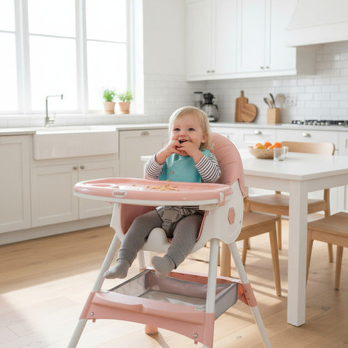 Silla De Comer Reclinable 3 En 1 Bebesit 6651-b Rosa H:15kg Rosa