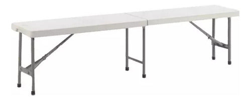 Banco Plegable Valija Plastico Reforzado Tm 4 Personas Ct Blanco Lisa
