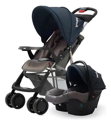 Cochecito Con Huevito Travel System Eos Bebesit 1337tsl Gris Gris Oscuro Negro
