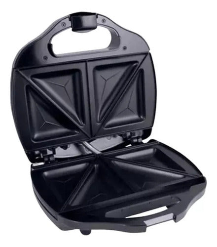 Sandwichera Peabody Pe-s6191 Antiadherente 4 Triangulos Negro