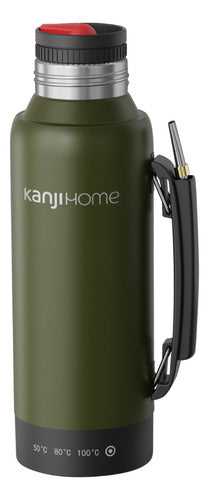 Termo Eléctrico T-mate 1 Litro Tapa Mate Y Bombilla Color Verde Kanjihome