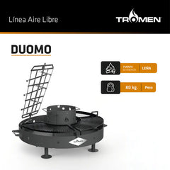 Parrilla Duomo Tromen Fogon Accesorios Asador Estaca Color Negro