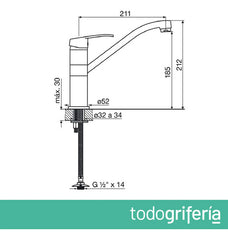 Fv B1 Arizona 0411.02/b1 Cromado 212x185mm Cromo