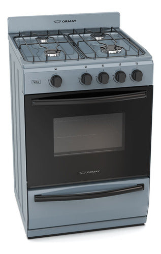 Cocina Multigas Ormay Vita Gris 4 Hornallas 91l Clase A Cs
