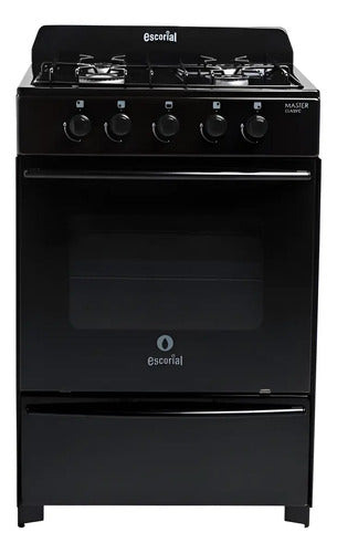 Cocina A Gas Natural Escorial Master Black Valvula Seguridad Negro