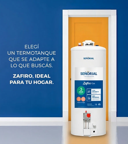 Termotanque Multigas Señorial Tszp1-85 Zafiro Color Blanco 85 Litros