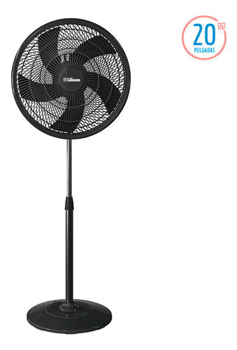 Ventilador De Pie 20 Liliana Vp20p Negro 90w Tio Musa 50.8 Cm Negro Plástico 5