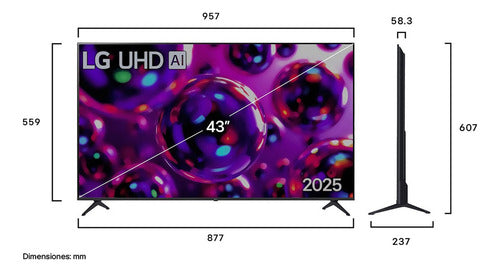 Televisor Smart Tv LG 43 Pulgadas Ultra Hd 4k Ai Thinq (43ua8050psa) - Incluye Magic Remote Ai