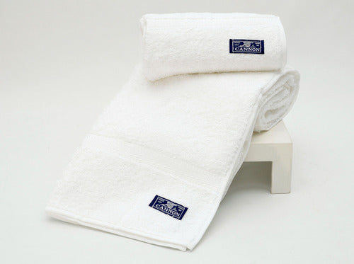 Set Juego De Toalla Toallón Cannon Absorbency 520g Blanco Lisa Blanco