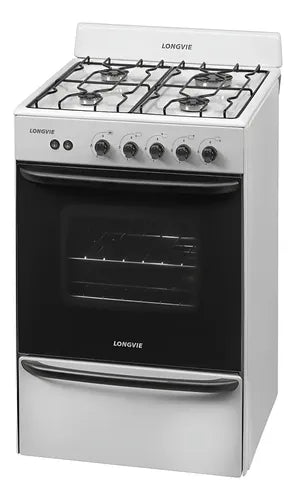 Cocina A Gas Longvie 12331b 56cm Blanca Cajón Parrilla Blanco