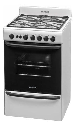 Cocina A Gas De 56cm Longvie 13501bf Blanco C Blanco