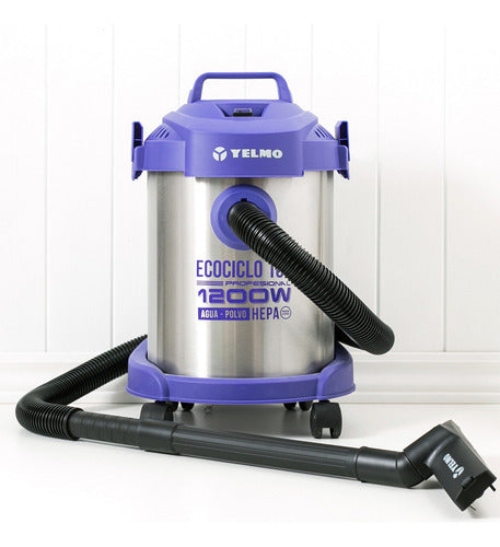 Aspiradora De Tacho Yelmo Ecociclo 16l As-3314 Plateada E Índigo 50hz Plateado/índigo