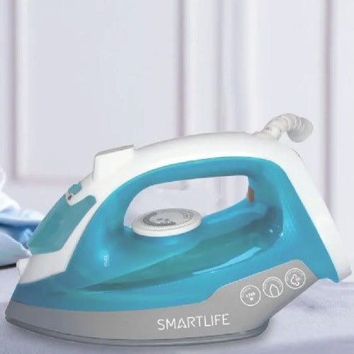 Plancha A Vapor Smartlife Sl-si2473pn Base Antiadherente Celeste