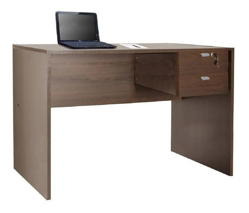 Escritorio Platinum 501 De 2 Cajones 100x74x60 Cm Tabaco Cts