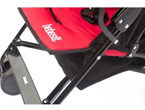 Cochecito De Bebe Paraguitas Bebesit Neuf 1058d Negro Rojo - Rojo - Negro