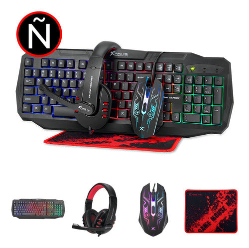 Kit De Teclado Y Mouse Gamer Xtrike Me Cm-406 Inglés Us De Color