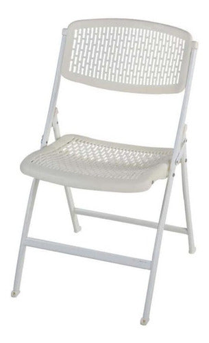 Silla Plegable Picnic Catering Plastica Caño Blanco Liviana Blanco Picnic - Catering