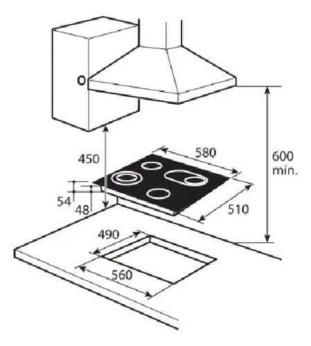 Anafe Eléctrico De Empotrar Vitrocerámico Drean Aedr60cnv Cs Negro