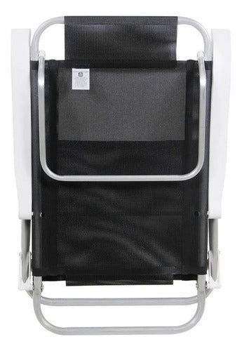 Reposera Belfix 63007 Negra Aluminio Plegable 6 Posiciones Piscina Negro