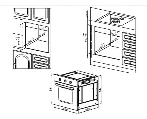 Horno Empotrable Eléctrico Florencia 7887e 64.5l Negro