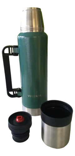 Termo Matero Pico Cebador Vivendi 1.2 L Acero Inox Verde