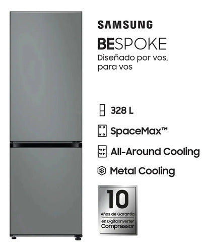 Heladera No Frost Samsung Rb33a307031 Bespoke 328l Space Max