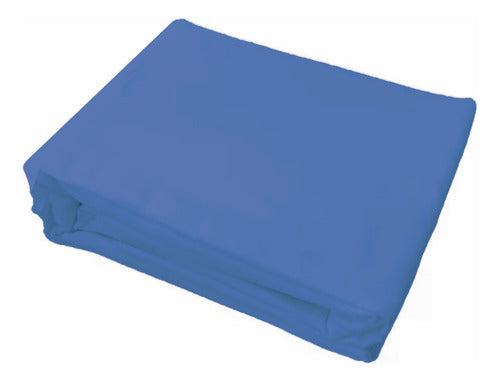 Juego Sabanas Twin Fp Home Premium 300 Hilos Azul Cts Azul Acero Liso