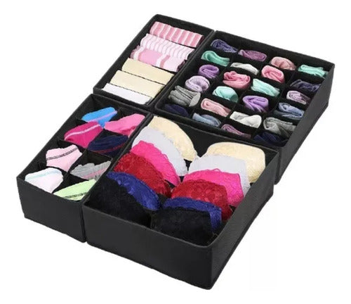 Organizadores De Cajones Vivendi Ropa Interior Set Por 4 Negro