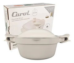 Cacerola Cuadrada Tapa 20cm Carol Aluminio Fundido Induccion Color Tiza 10020 Fti