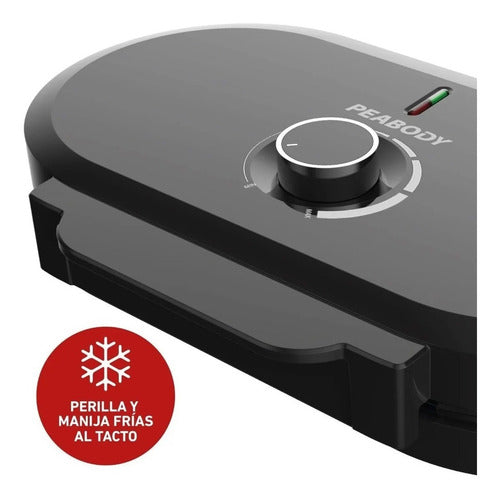 Waflera Para 2 Waffles Peabody Pe-wm187xl De 1200w Negro