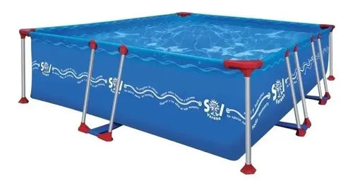 Pileta De Lona Estructural Sol De Verano S300 4600 Litros 3x2.2 M Rectangular Azul Olas