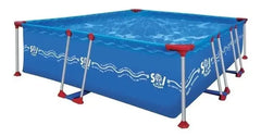 Pileta De Lona Estructural Sol De Verano S300 4600 Litros 3x2.2 M Rectangular Azul Olas