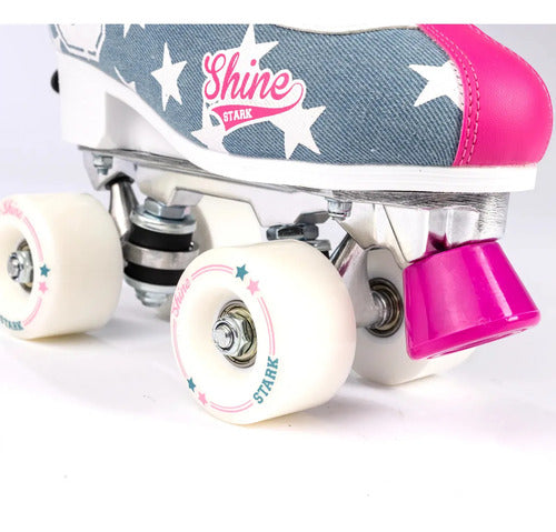 Patines Stark Shine Artísticos Bota Extensibles 31 Al 34 31-34 54 Mm Azul Acero