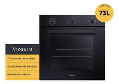 Horno Eléctrico Empotrable Vondom 60 Cm Capacidad 73 L Negro