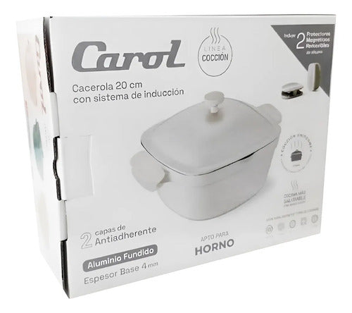 Set Carol Cacerola Antiadherente 20cm Y 12 Utensillos Tiza Blanco