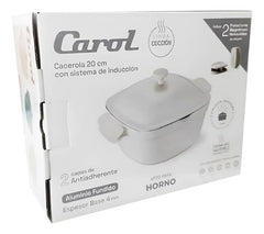 Set Carol Cacerola Antiadherente 20cm Y 12 Utensillos Tiza Blanco