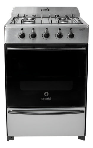 Cocina A Gas Natural Escorial Master Classic Inox 56cm Ctss Gris