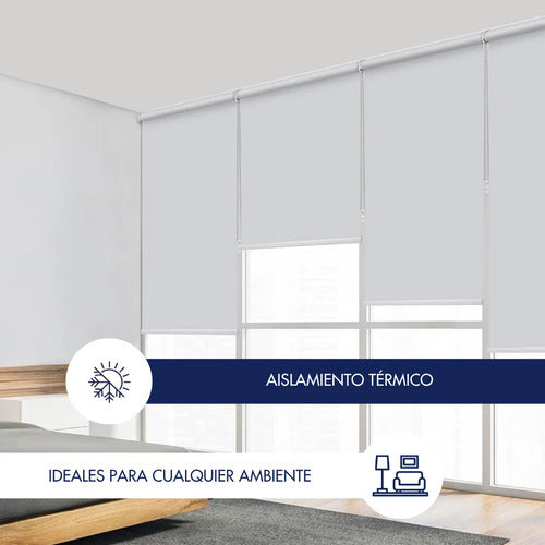 Cortina Roller Blackout Blanca P/ Ventana Vivendi 120 X 120 Blanco