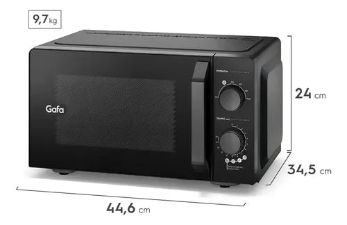 Microondas Gafa 20l Negro Mg20ab 6 Niveles De Potencia