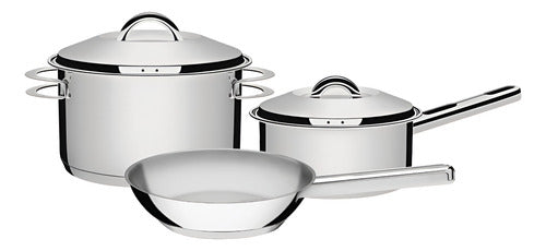 Batería De Cocina Tramontina Solar De Acero Inoxidable 65500/130