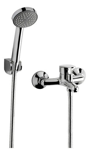 Grifería De Baño Fv M4 Compacta 0310/m4-cr Bañera Ducha Color Cromo Y Acabado Cromado Duchador Manual Monocomando Metal