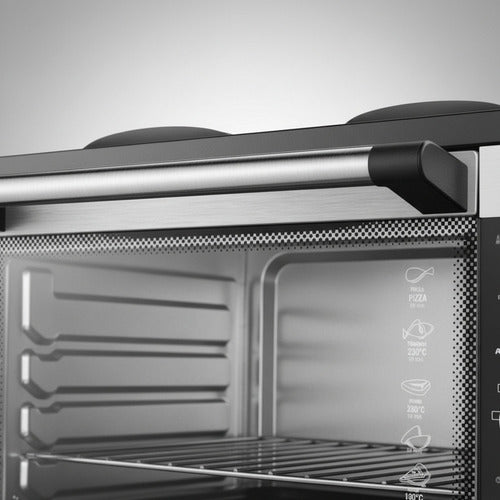 Horno Electrico Ultracomb Uc-70acn Con 2 Anafes 70lts Grill Rojo/negro