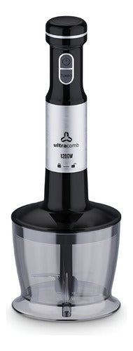 Mixer Ultracomb Lm2555 Minipimer Vaso 800ml Bowl Picador Cs Negro