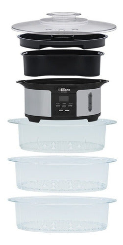 Vaporiera Digital Naturel Liliana Av930 3 Niveles Tio Musa Gris/negro