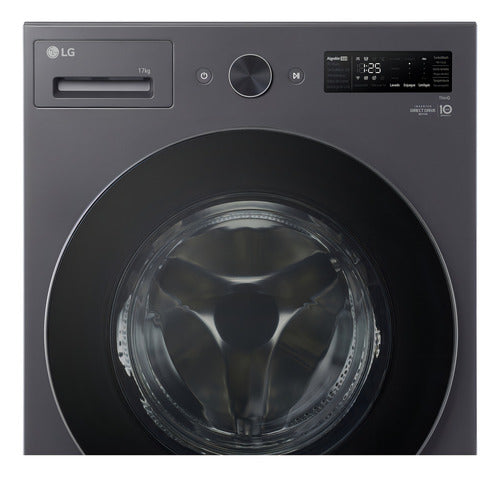 Lavarropas Carga Frontal LG Wm17egntspg Inverter Ai Gris Oscuro