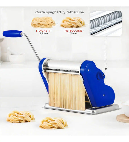 Máquina de Pasta Pastalinda Clásica 200 Azul Acero Inoxidable