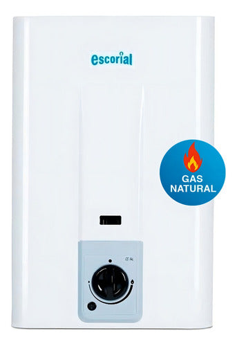 Calefon Escorial 14 Lts Tiro Natural Automático Sin Piloto! Blanco Gn