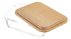 Contenedor Vidrio Hermetico Tapa Bamboo L 1040ml Color Marrón Claro