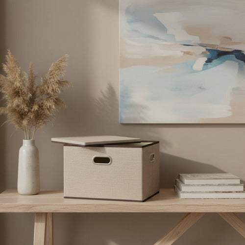 Caja Organizadora Plegable Con Tapa Plegable 45x30 Tio Musa Marrón