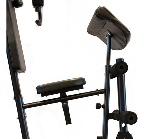 Multigimnasio Multigym Randers Con Lingotera 100 Kg Estructura Negro Tapizado Negro